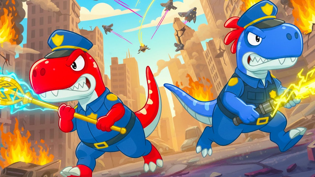 Dinosaur Police Misson Paw Patrol Song - Call 911 Nuton and Lola Come Right Now | Kids Song