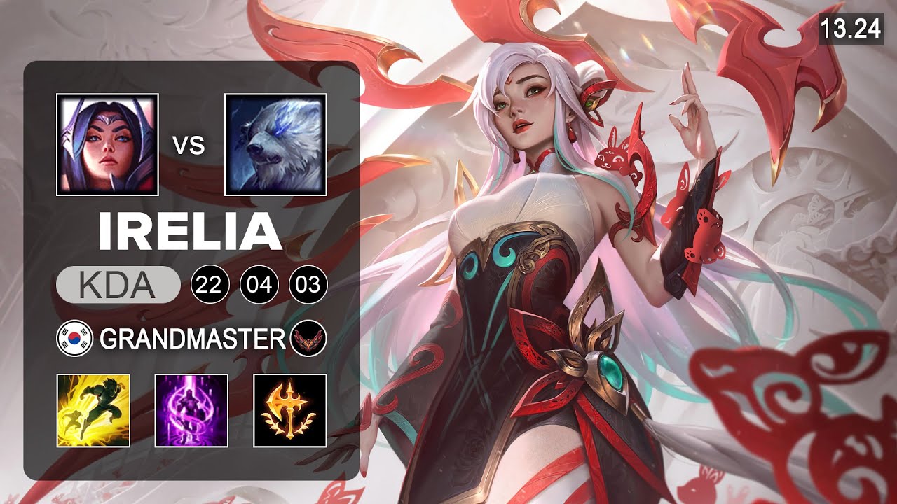 Irelia vs Volibear Mid - KR Grandmaster - Patch 13.24 Season 13