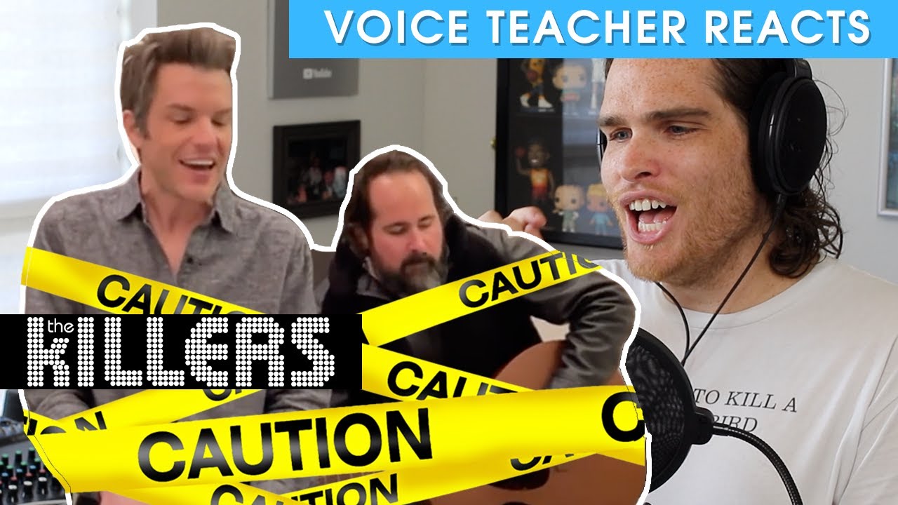 voice teacher reacts to the killers - caution (kimmel)