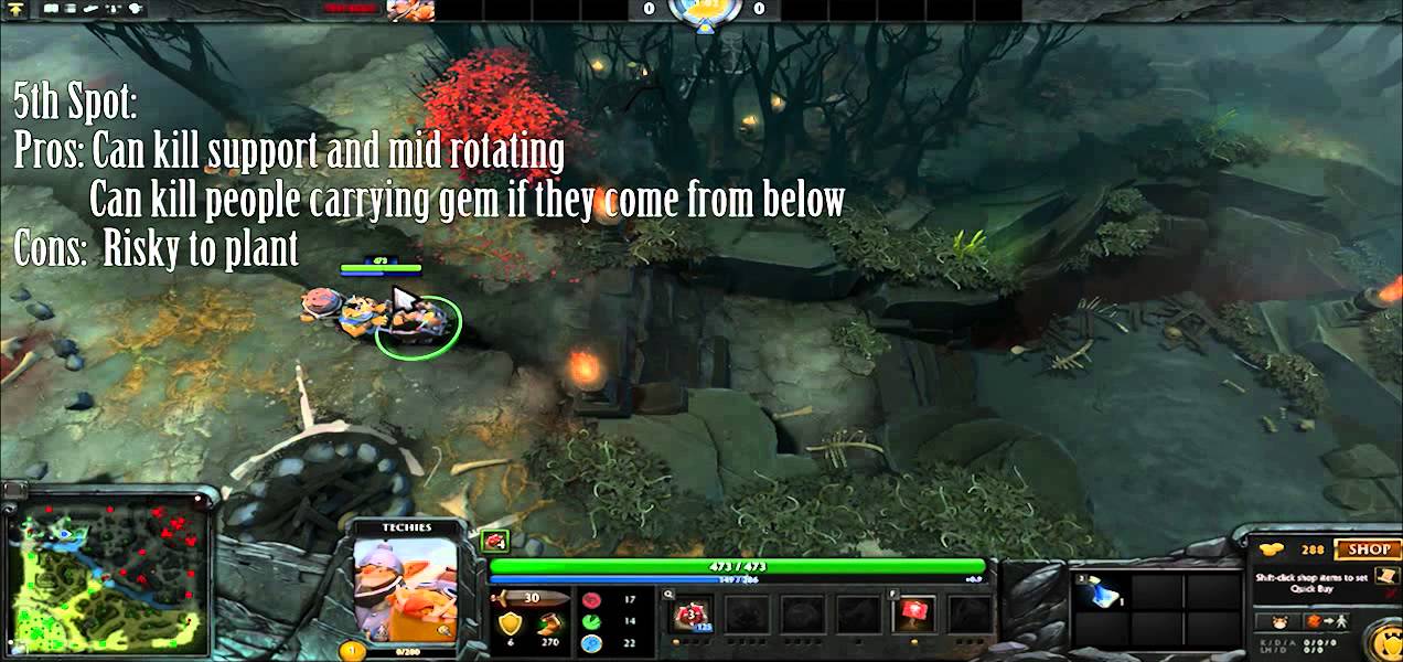 Techies - Hero tips + Mine spots