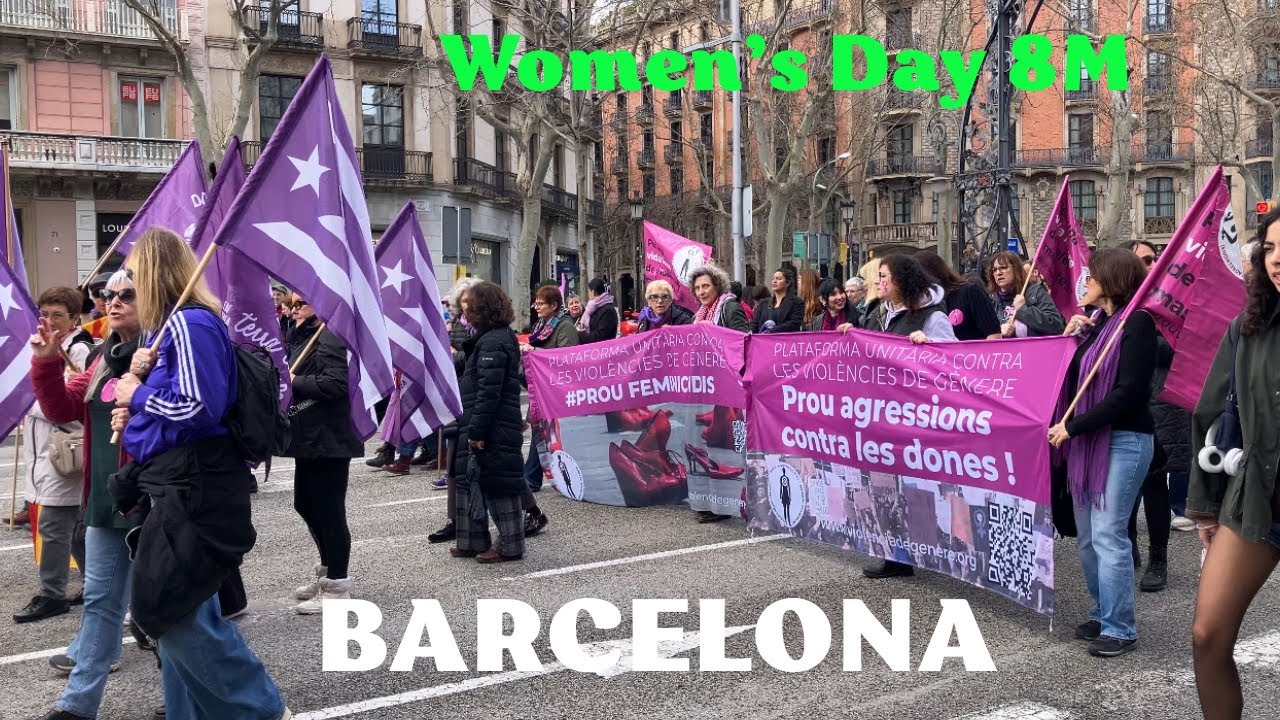 Barcelona 8M March 2026 — International Women’s Day Protest on Passeig de Gràcia