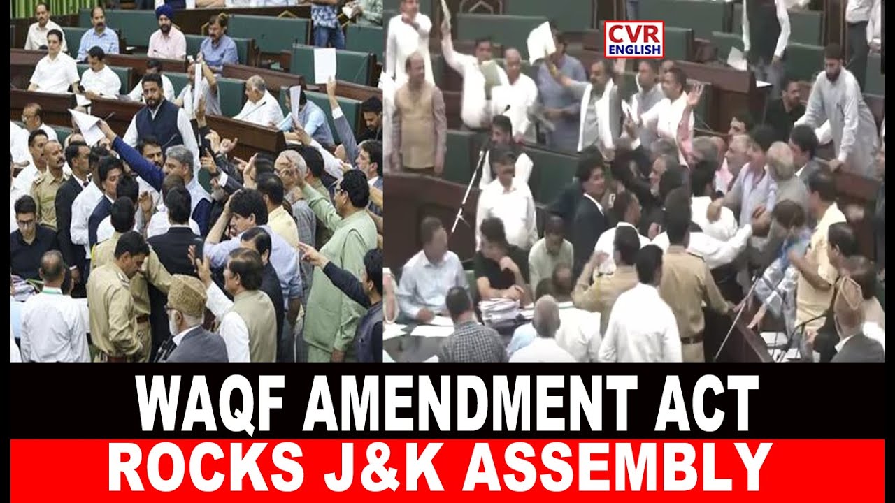J&K: Ruckus In Jammu & Kashmir Assembly As NC Protests Over Waqf Act | CVR English