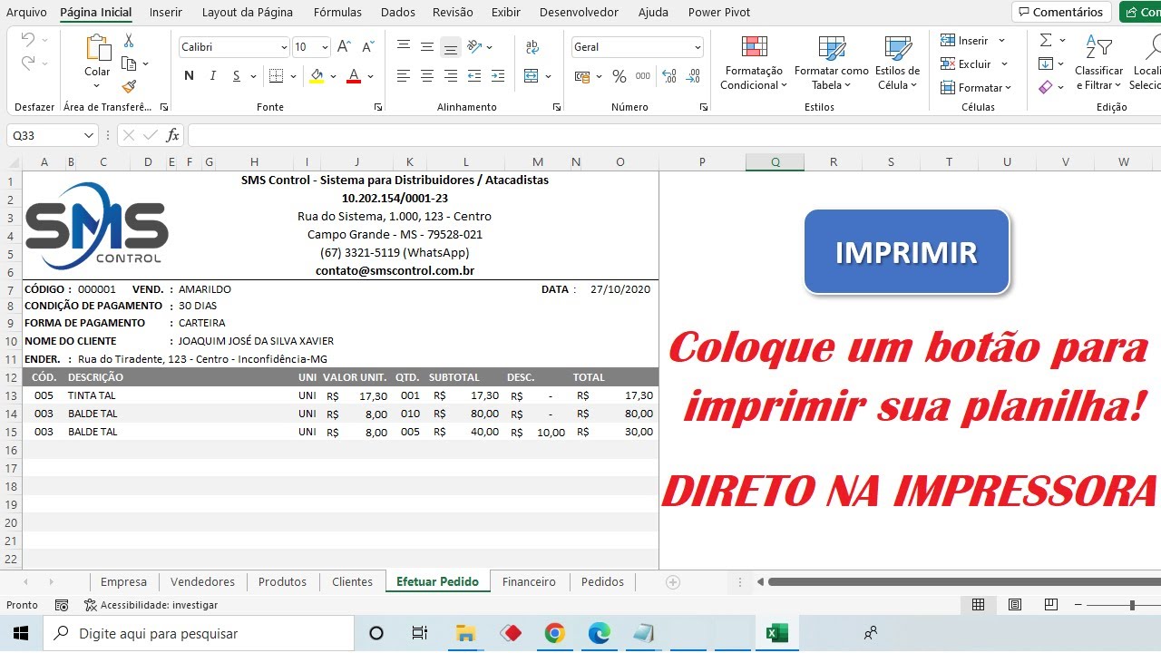 Excel - Coloque um Botão para Imprimir sua Planilha - Passo a Passo - Fácil!