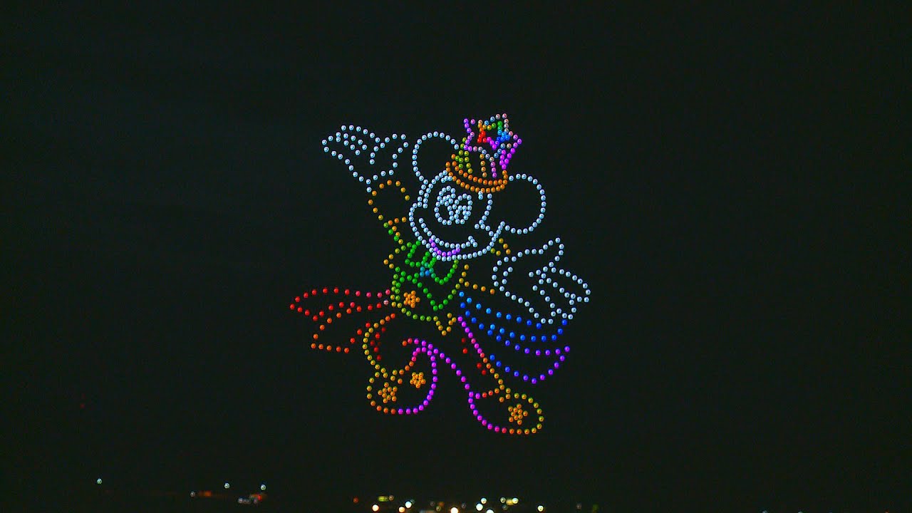 安倍川花火大会　ディズニースペシャルドローンショー