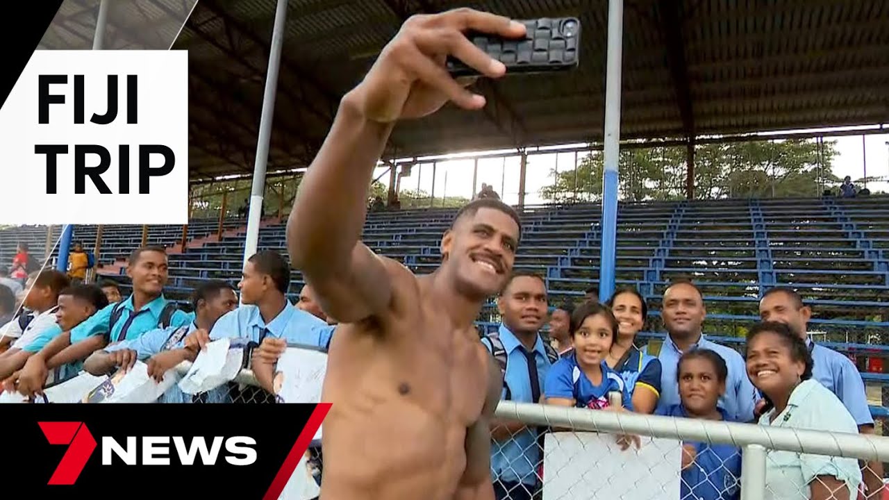 Fijian school kids meet NRL heroes ahead of Knights v Storm clash in Lautoka | 7 News Australia