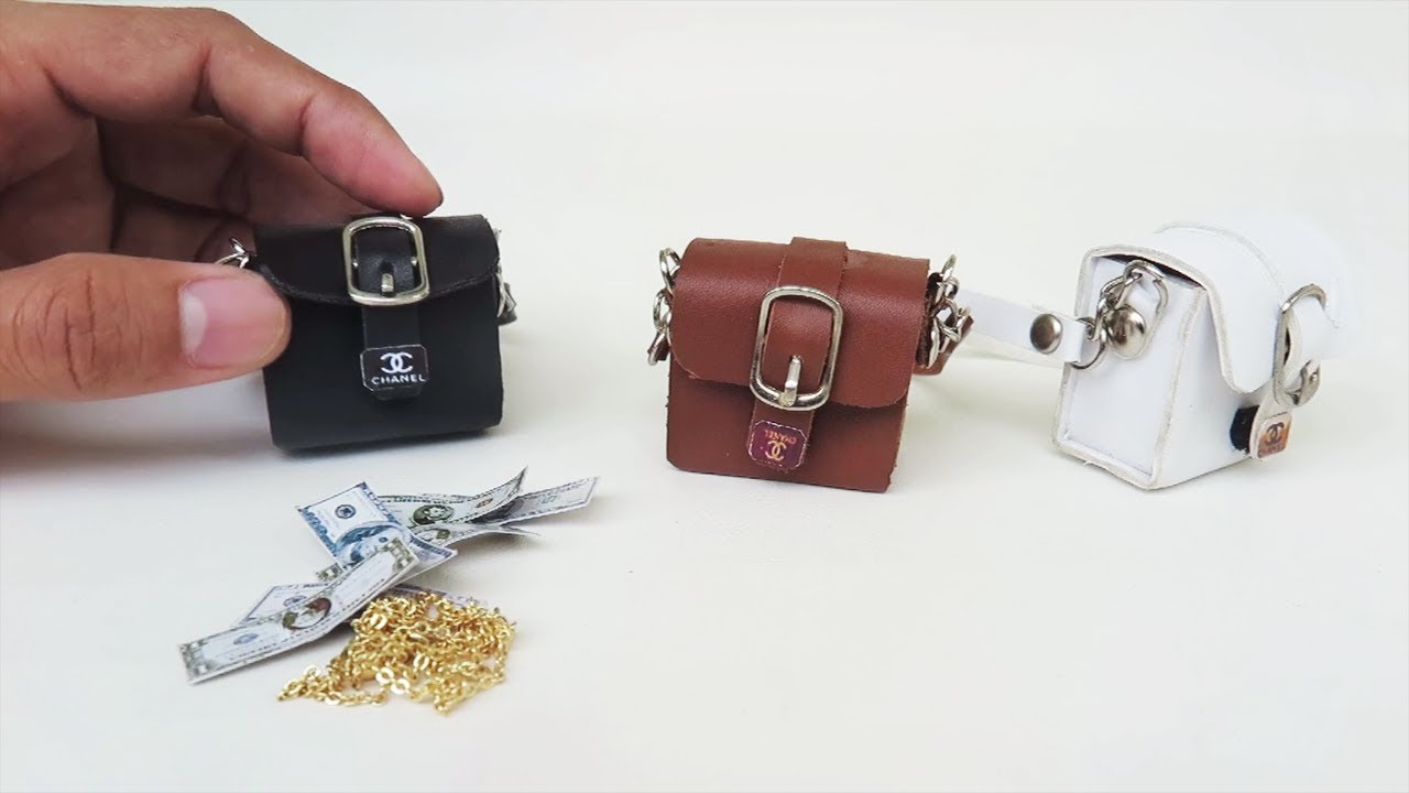Miniature Handbags -  Barbie/ Doll BAGS Tutorial  // Purse // accessories for dolls