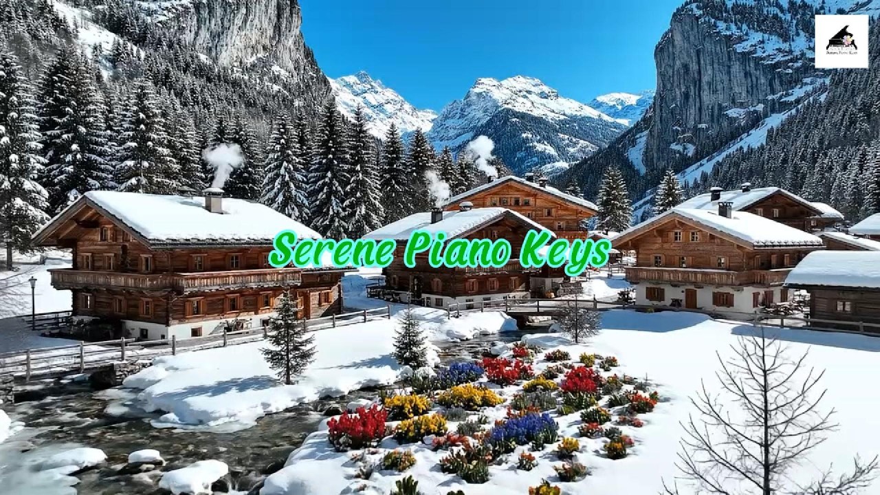 Mountain silence serene piano keys deep peace in the peaks