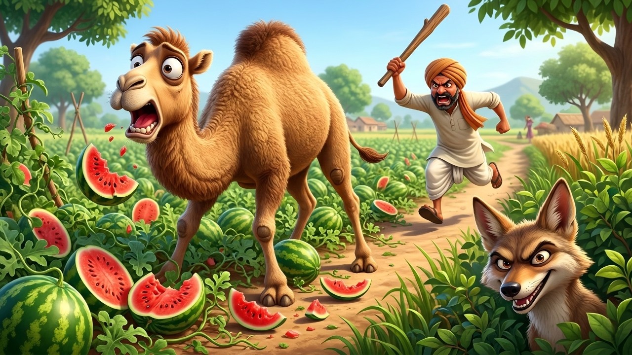 ऊँट ने सिखाया सियार को सबक | Camel and Fox Story | Animated Hindi Kahaniyan