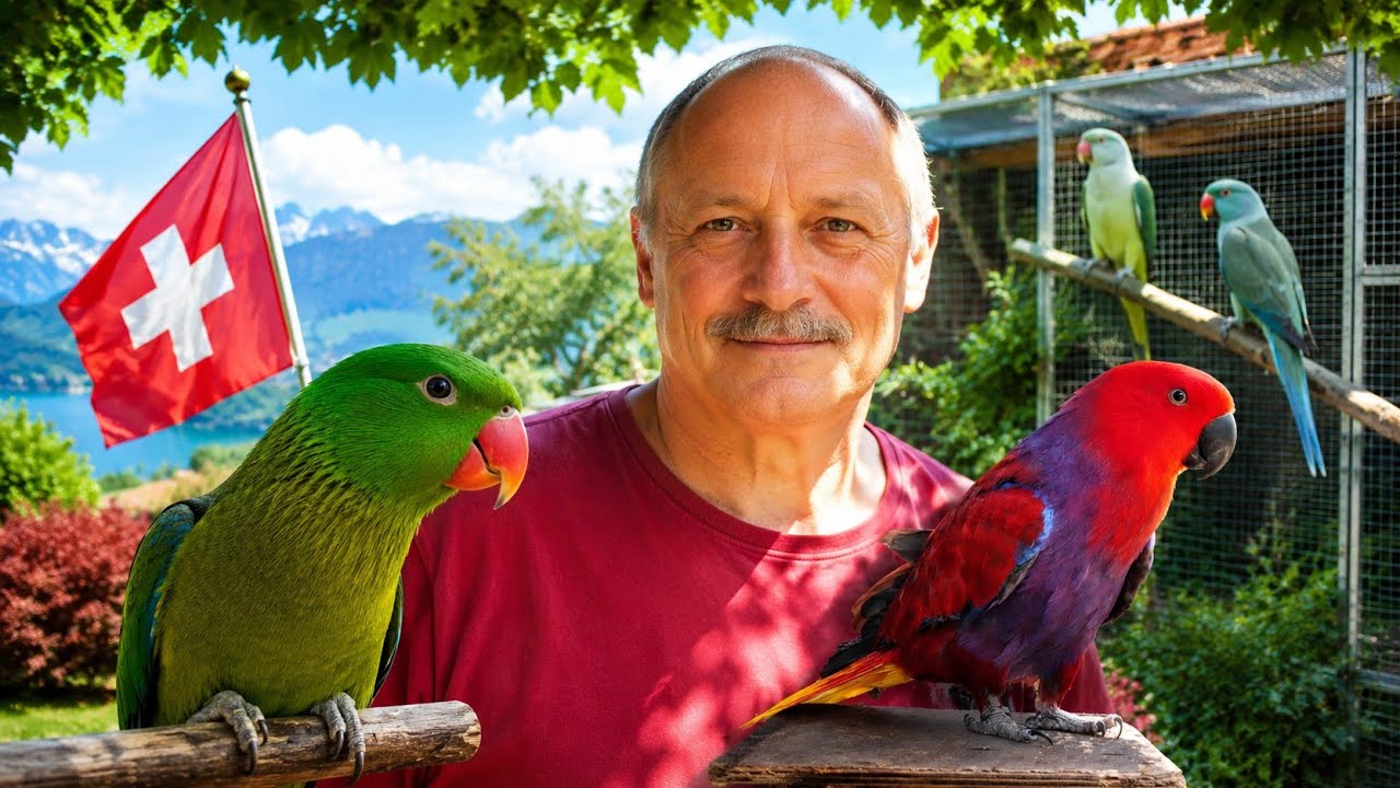 RARE PARROT BREEDING IN SWITZERLAND, A BEAUTIFUL PLACE AND AMAZING VIEWS.