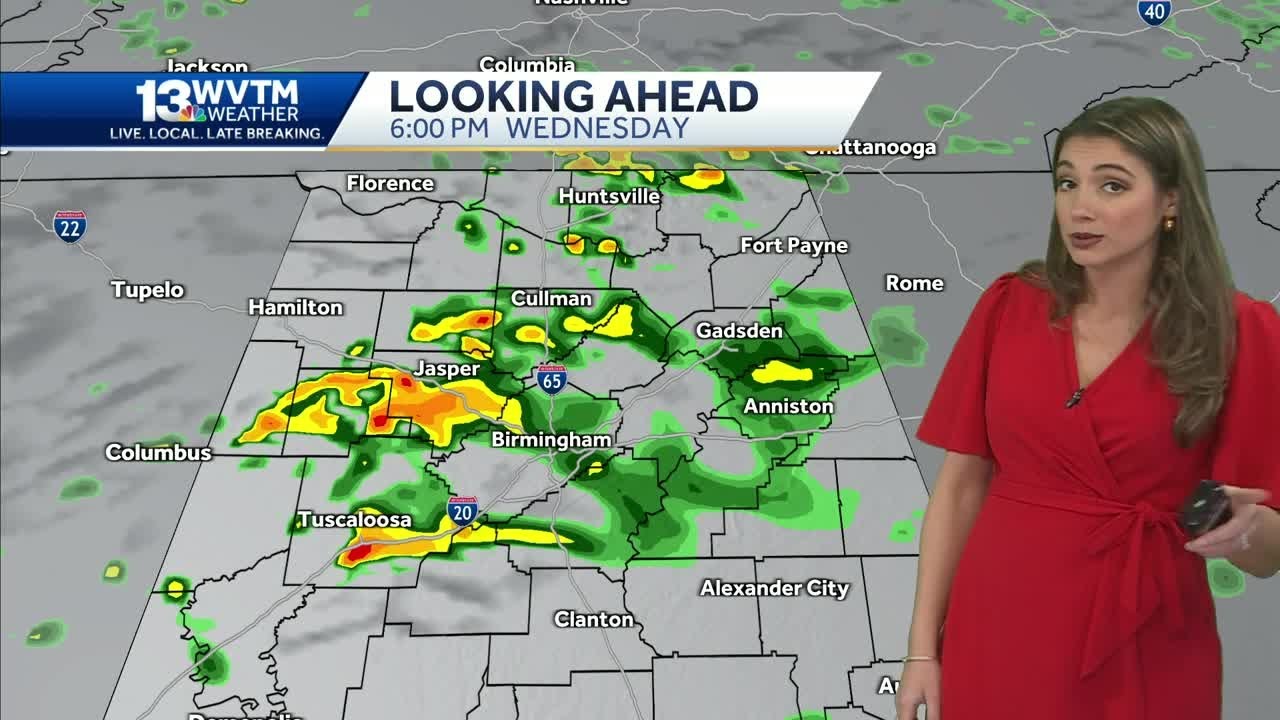Rain and storms in the Alabama forecast at times on Wednesday, Warm temperatures continue through...