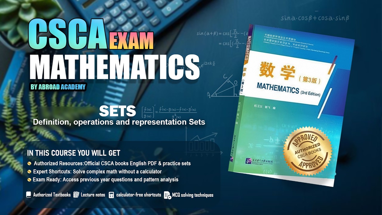 CSCA Mathematics 2026 – Sets & Operations One Shot Revision 🚀 | All Concepts + MCQ