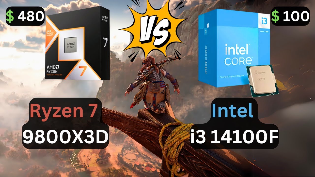 Ryzen 7 9800X3D vs Core i3 14100F -4K ULTRA SETTINGS-DLSS ON