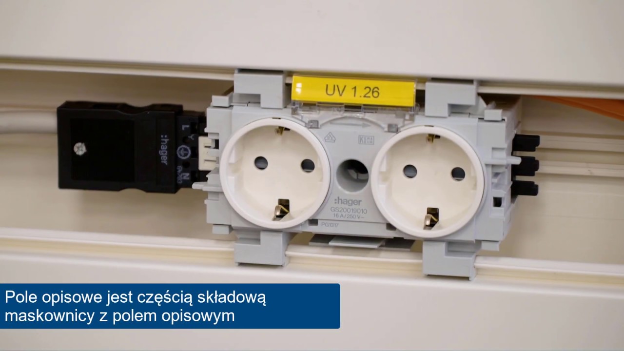 Tehalit.WA - montaż gniazd w systemach kanałów podparapetowych Hager