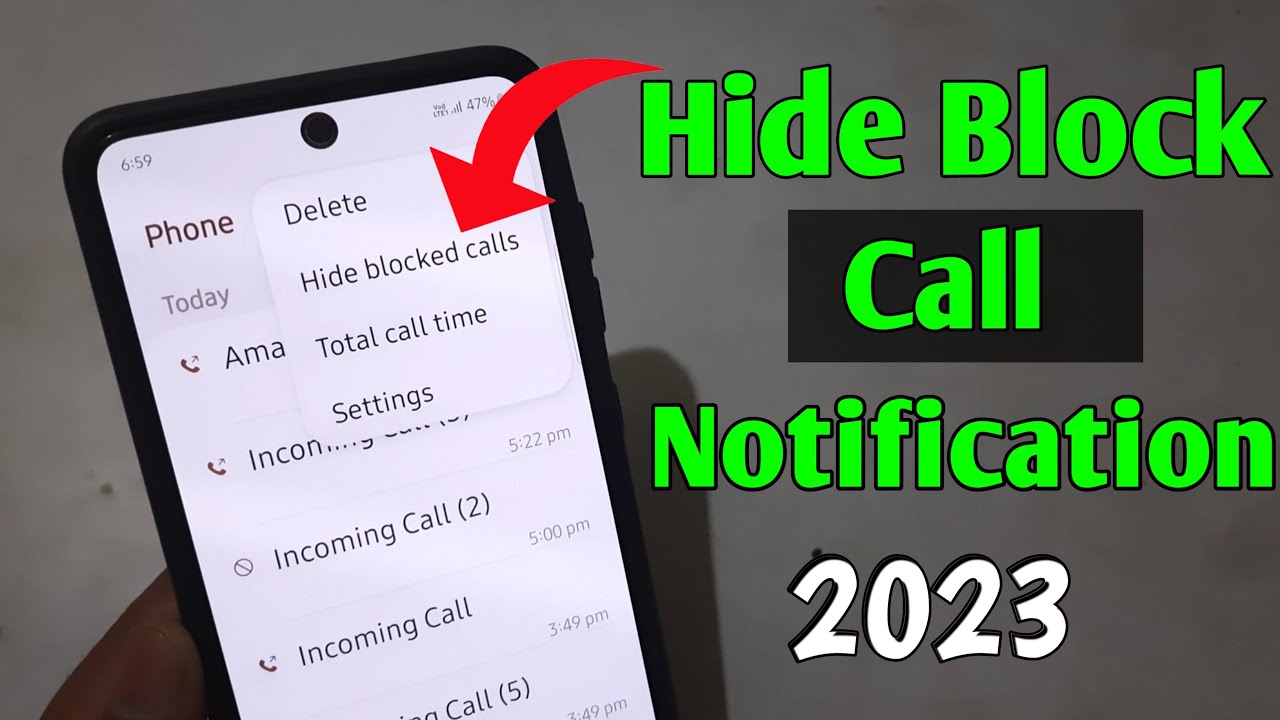 How to Hide Blocked Call Notification | Blocked Call Ki Notification kaise Band karen