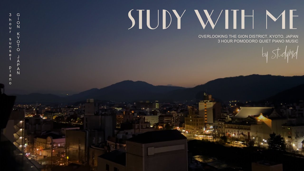 ⛩️ Kyoto Sunset | Calm Piano | Study With Me [3 Hours] 🌅