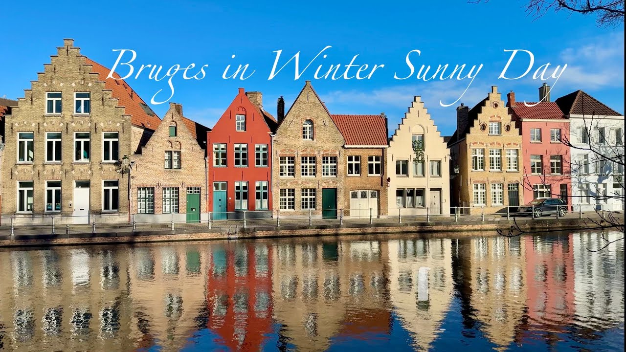 Magical Bruges: Exploring Charming Streets, Scenic Canals on a Sunny January Day With Relaxing Music