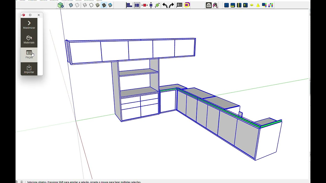 SketchUp lista de peças usando opencutlist.