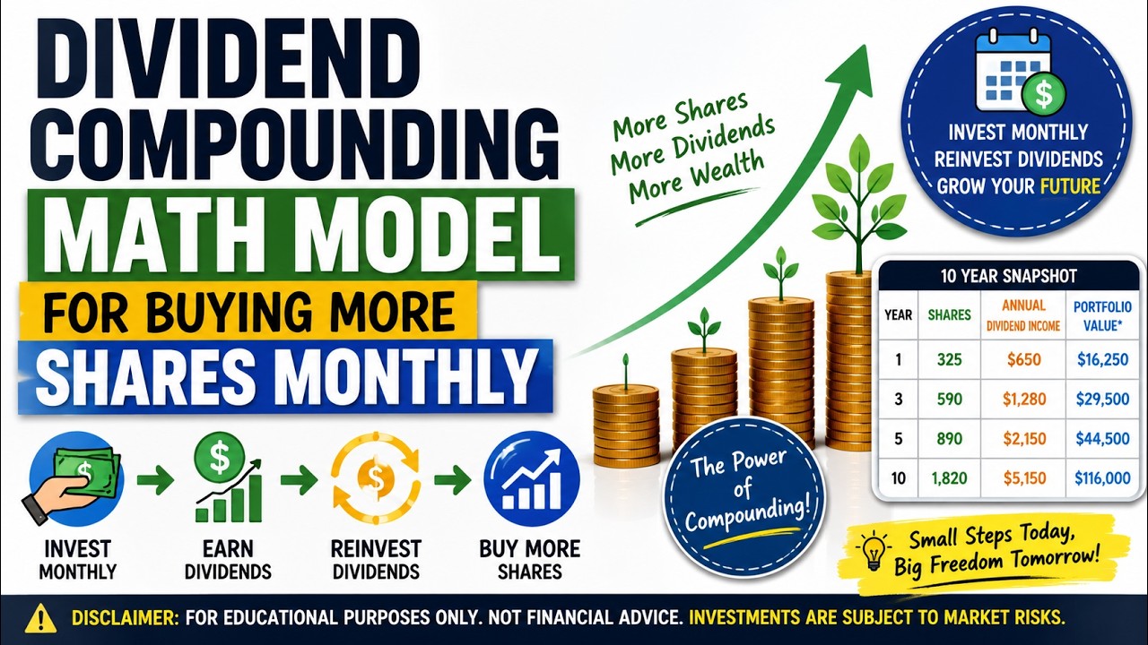 Dividend Compounding Math Model for Buying More Shares Monthly