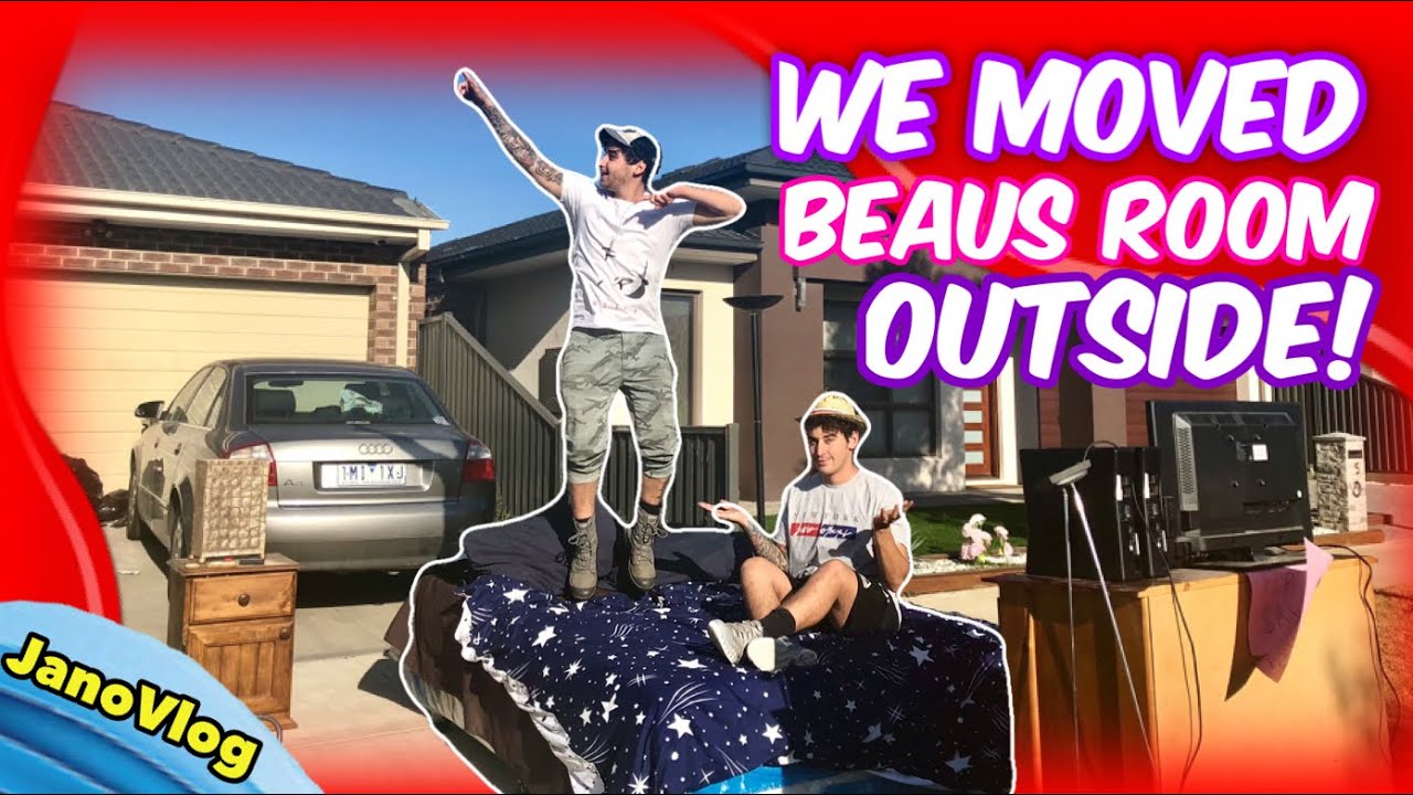 bedroom in driveway (PAYBACK PRANK on Beau)