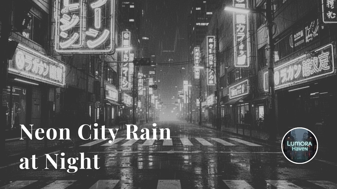 Neon City Rain at Night 🌧️ Tokyo Street Rain Sounds for Sleep, Study & Relax | 3 Hours Rain Ambience