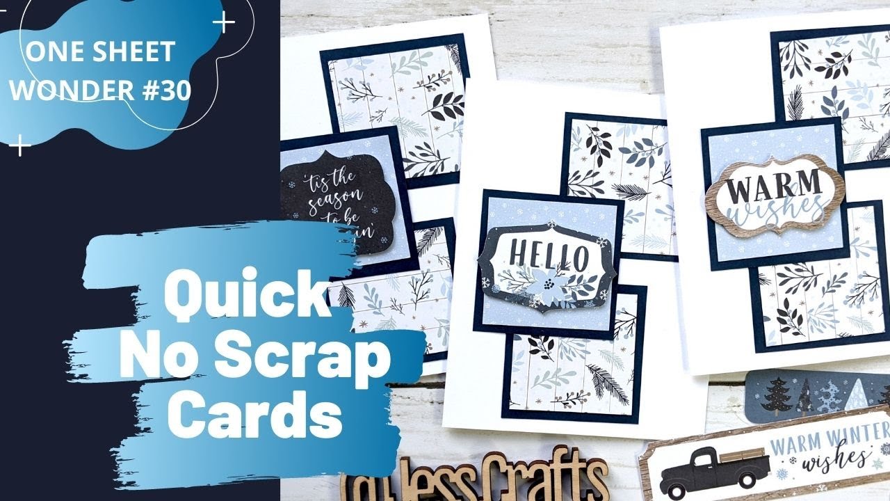 6x6 Paper with No Scraps- One Sheet Wonder Winter Cards