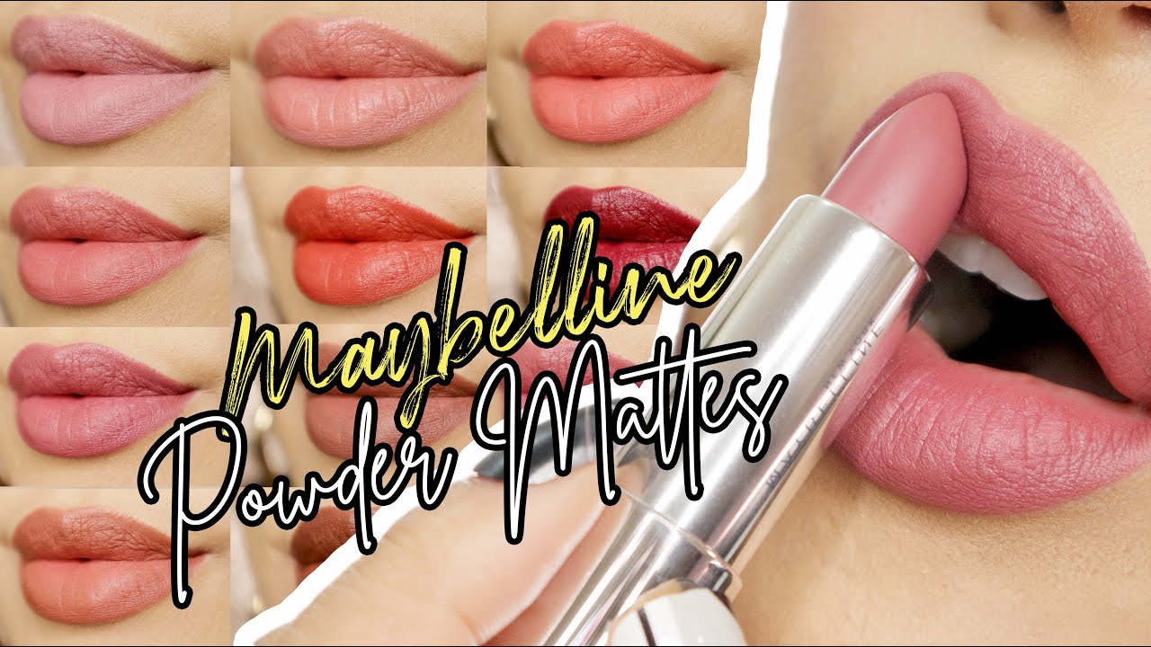 MAYBELLINE Powder Matte Lipstick Lip Swatches on MEDIUM SKIN | LUNA