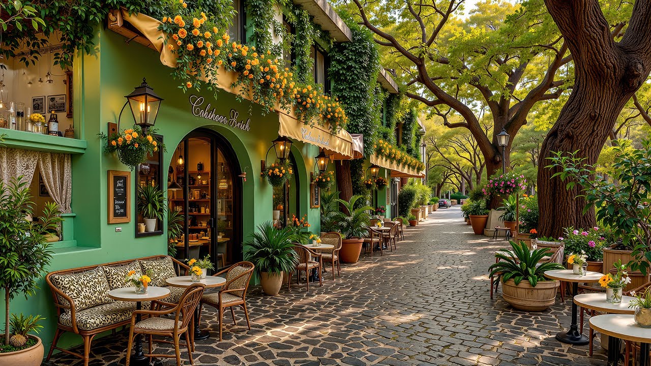 Cozy Outdoor Coffee Street Jazz 🍵 Relaxing Instrumental Jazz for Calm Focus & Peaceful Moments