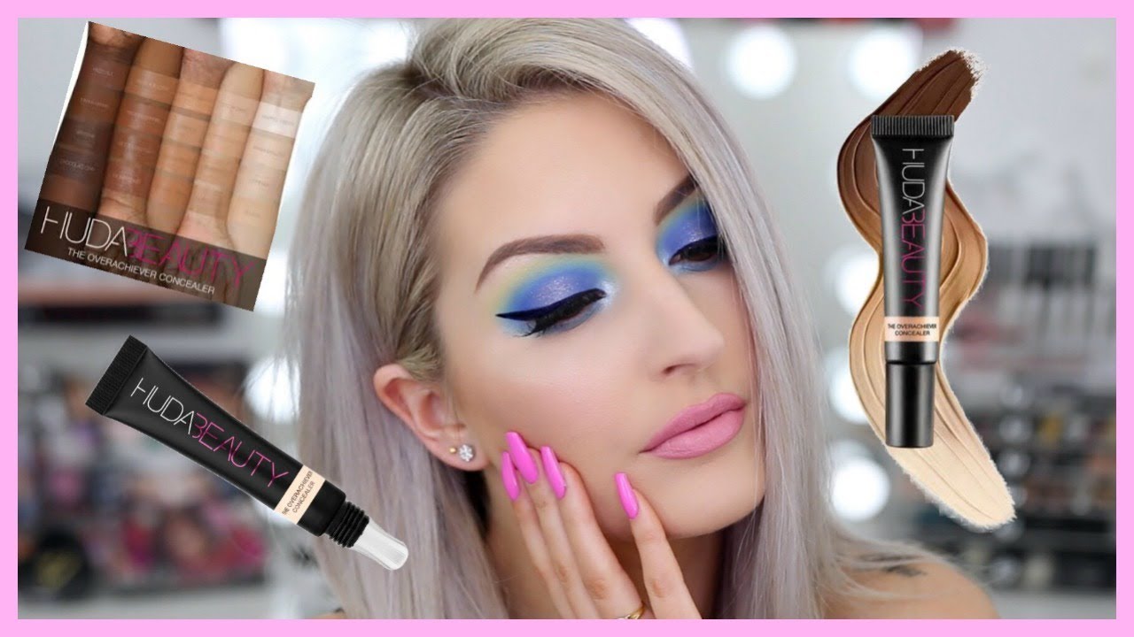 HUDA BEAUTY OVERACHIEVER CONCEALER REVIEW & SWATCHES ALL SHADES!