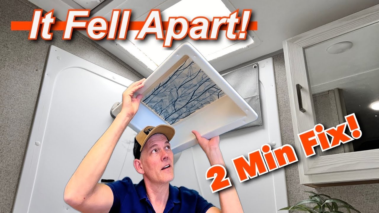 Quick Repair to Our RV Inner Skylight.  Removal, Repair & Reinstall. And We Add Window Film To It.