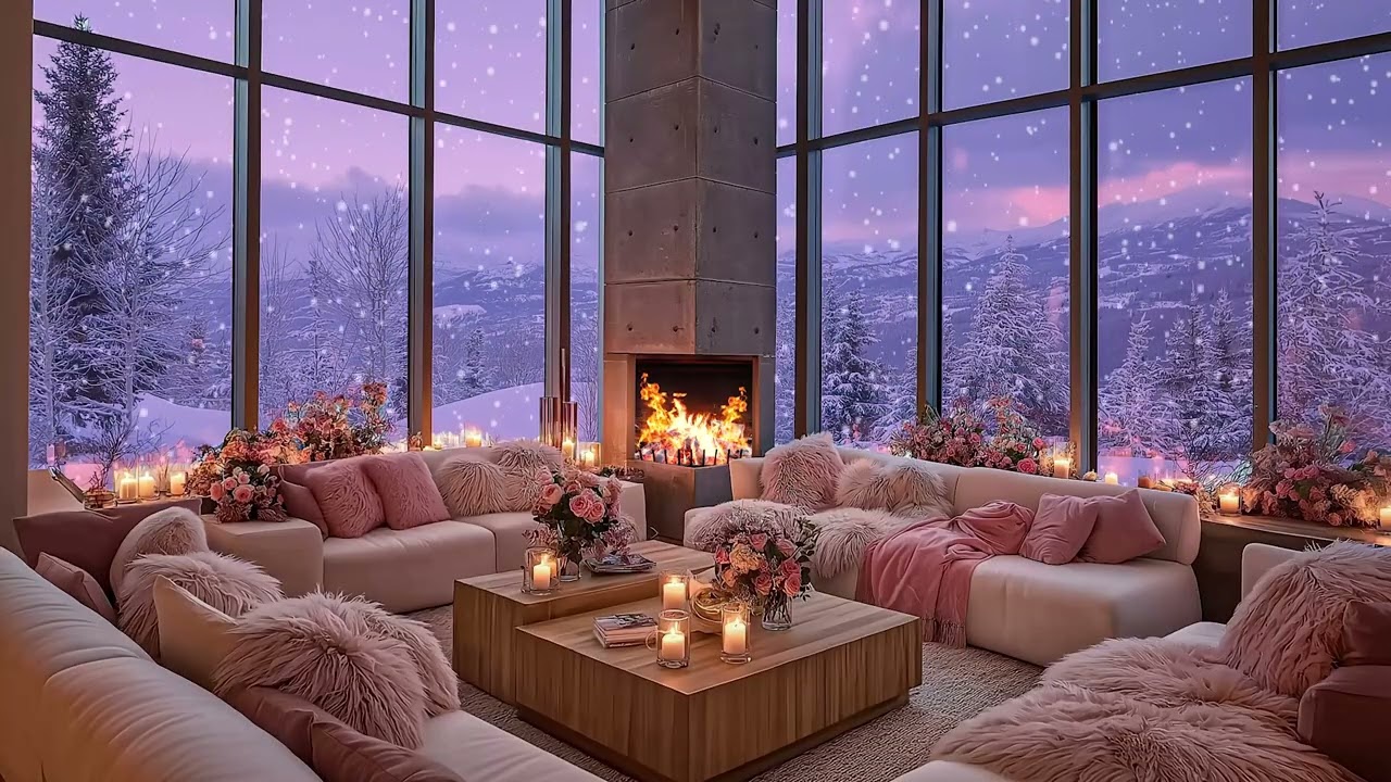 Warm Firelight Ambience Featuring Gentle Instrumental Piano for Soothing Relaxation and Comfort