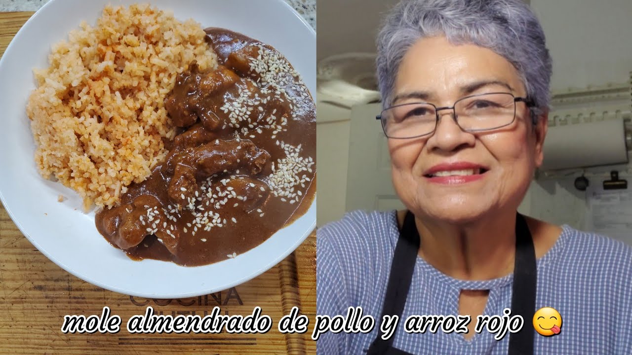 ! Delicioso Mole almendrado de pollo y arroz rojo ! 😋 👌🍗🍅| Cocina Tutuli 