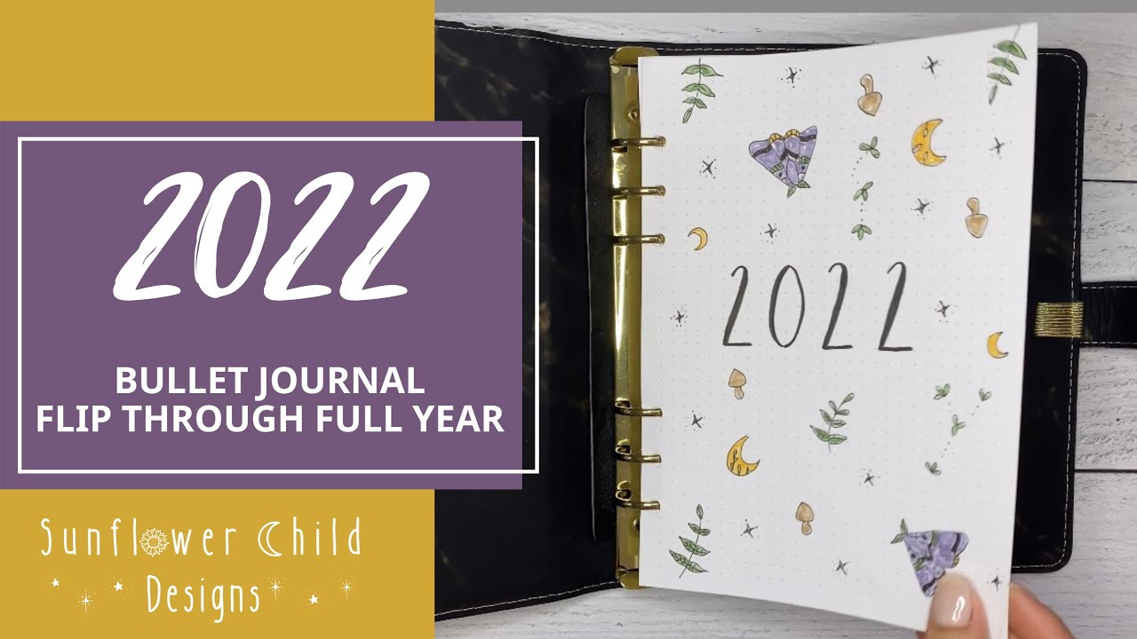 2022 bullet journal flip through FULL YEAR| premade bullet journal with doodles