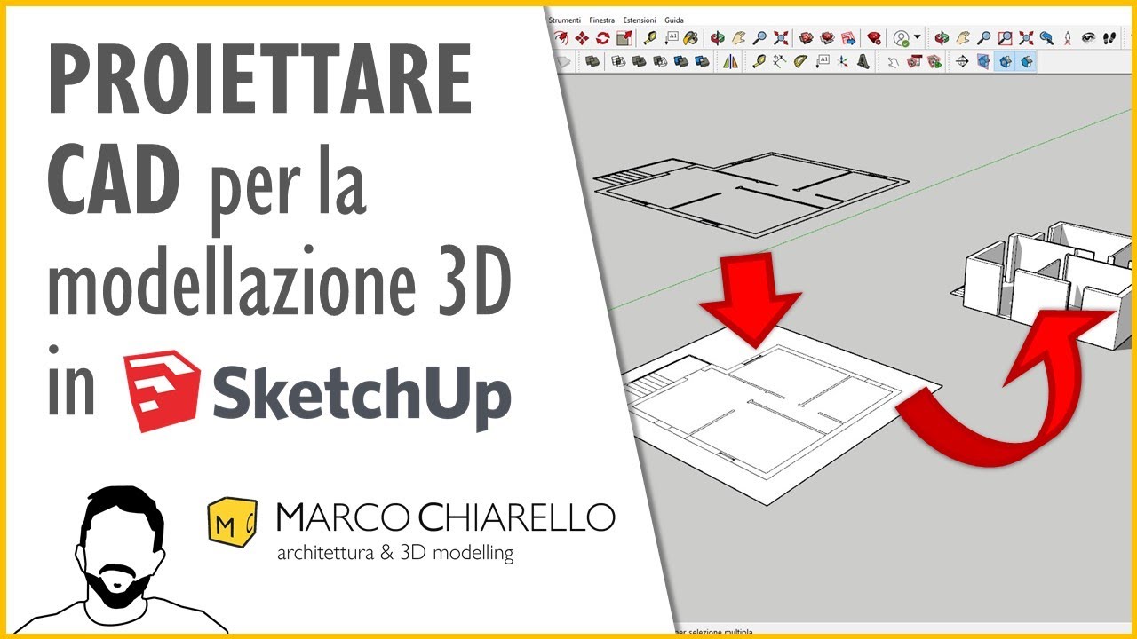 Proiettare CAD per la modellazione 3D in SketchUp