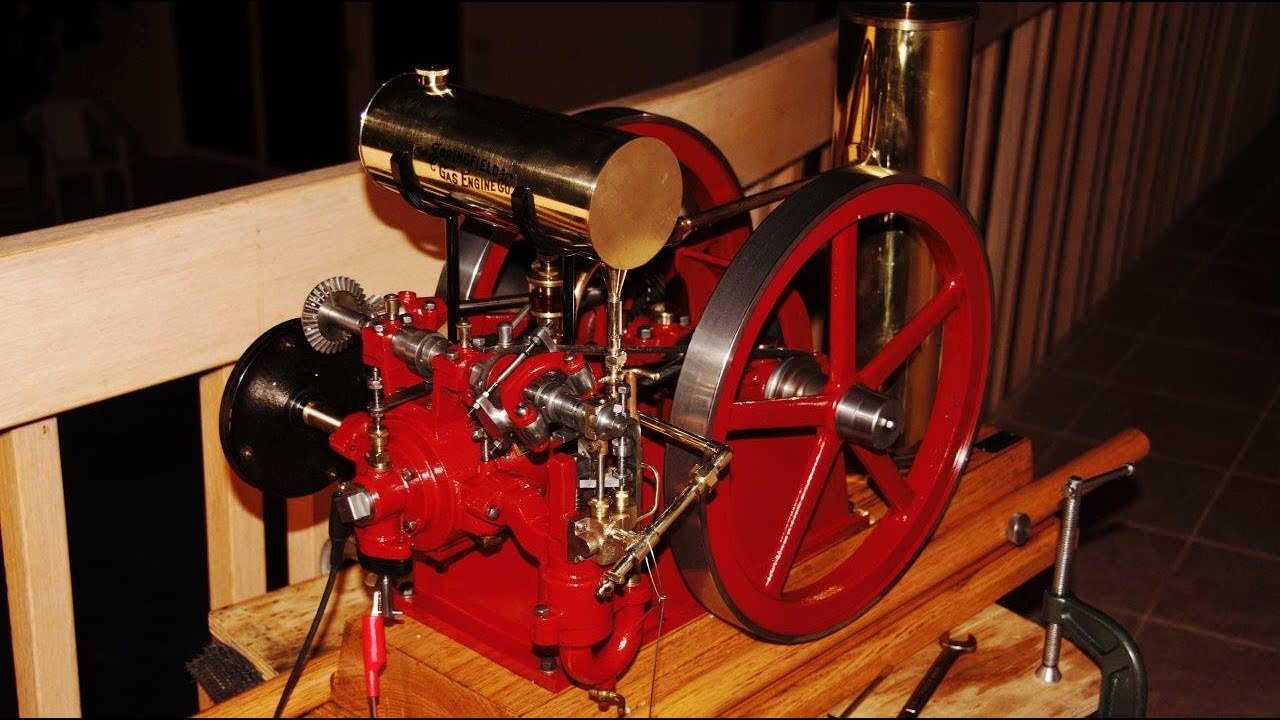 Barn Fresh Model Springfield Gas Engine First Run with Brass Fuel Tank