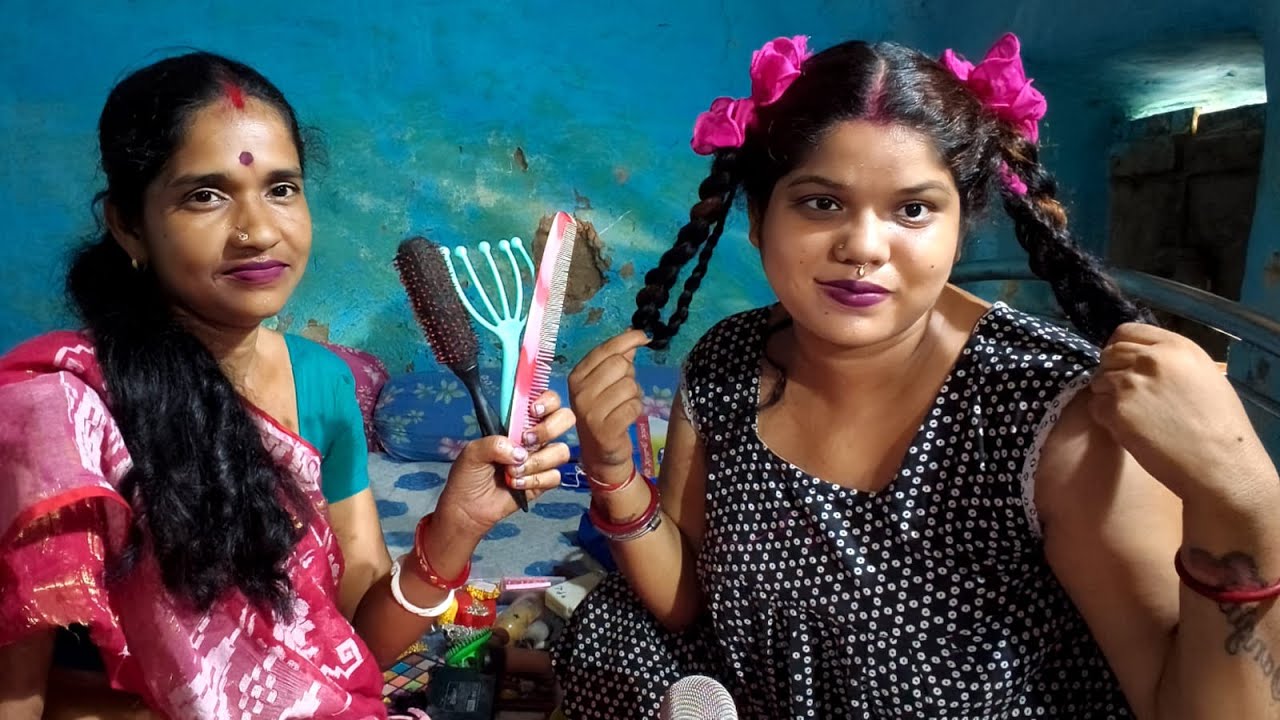 ASMR|| Indian Bengali Gril Traditional Hair Binding Style (Tingle's ) @asmrsangi7044 🫶
