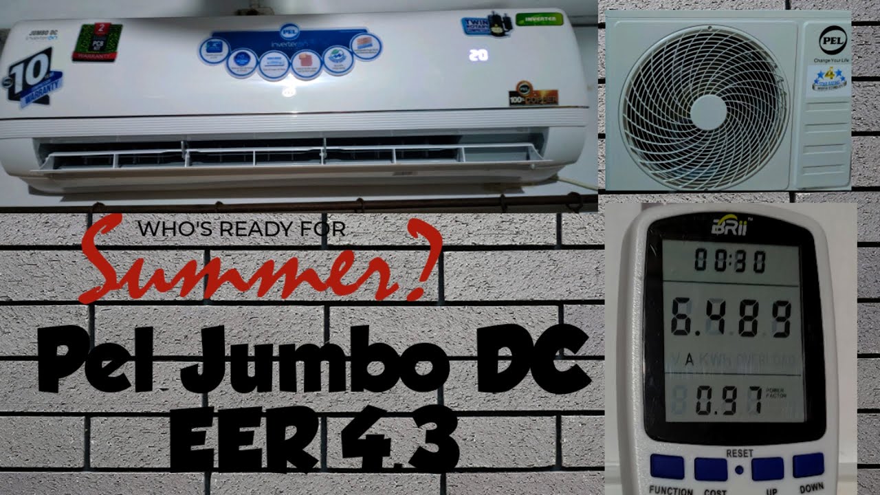 Pel Jumbo DC Inverter | 1.5 ton | Starting & running Amperes on | ECO mode |