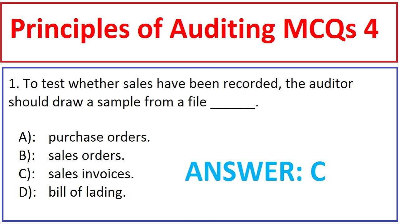 Principles of Auditing MCQs | Senior Auditor Test Preparation | Commerce MCQs | Auditing MCQs |