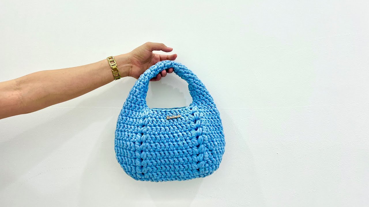 #10.Hướng dẫn móc túi xách hobo đẹp| How to crochet hobo bag|How to crochet simple bag| túiđ|MixuLen