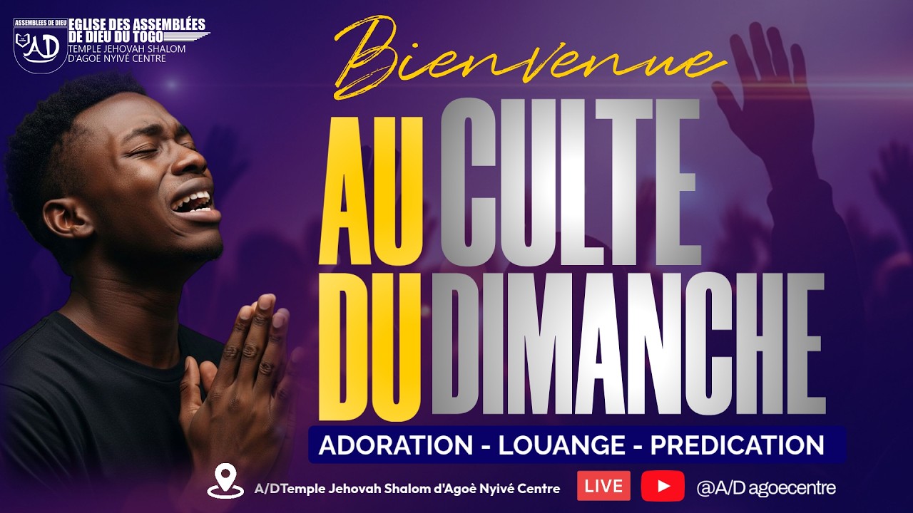 BIENENUE AU CULTE ORDINAIRE DU DIMANCHE