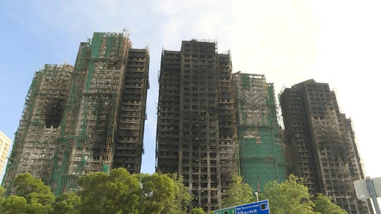 View of torched Hong Kong housing estate as disaster enters third day | AFP