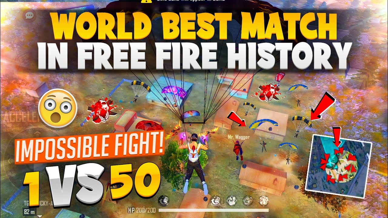 WORLD BEST MATCH IN FREEFIRE HISTORY 😈| IMPOSSIBLE FIGHT IN EVERY MOMENT 😱|| BEST MATCH EVER 1 VS 50