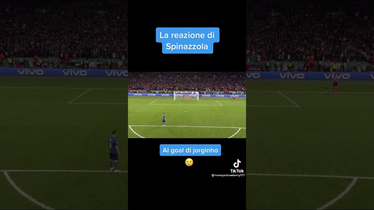 la reazione di Spinazzola al goal di Jorginho