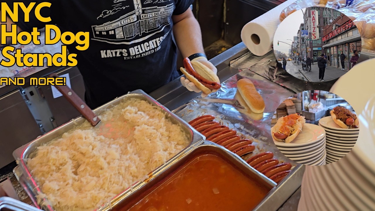 TOP NYC Hot Dog Stands: KATZ'S DELI! | NYC Hot Dog Stands