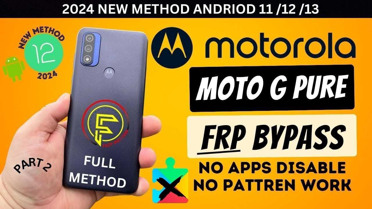 New Full Method Motorola Moto G pure Andriod 12 Frp Bypass | No apps Disable No Pattren work