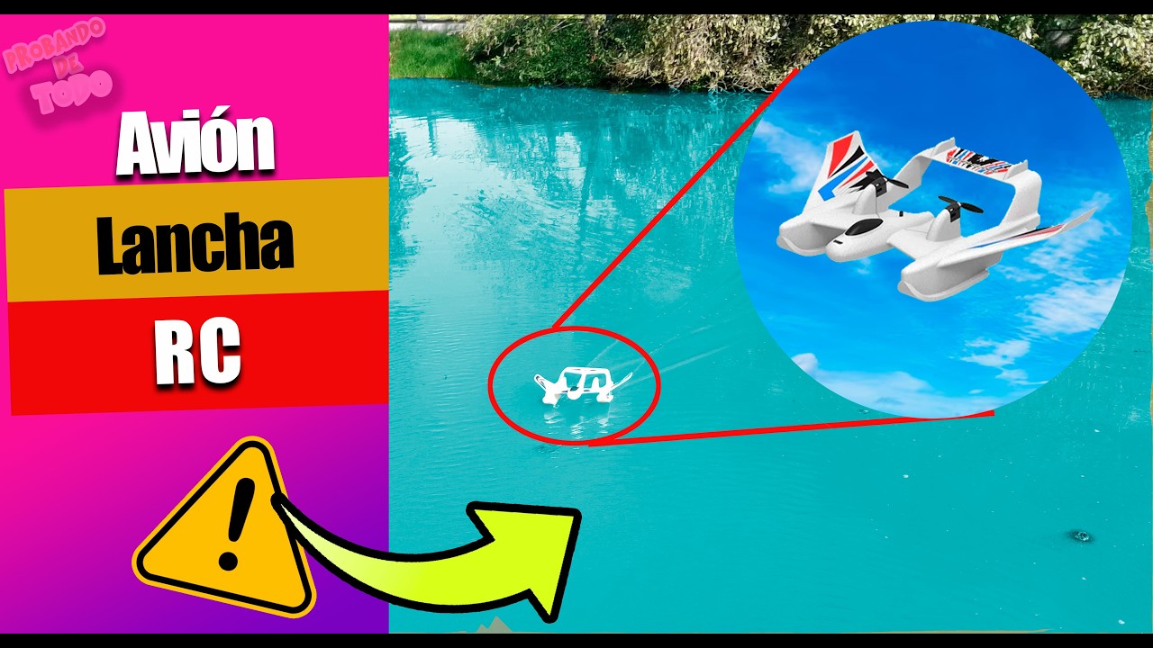 AVIÓN RC 🛩️ 2 en 1 LANCHA RC y Avión 🚤 vuela y navega ⚠️ cuidado se quedó a la mitad de la nada 😭