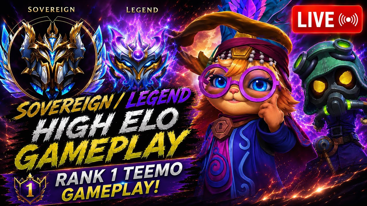 Wild Rift - LIVE Sovereign/Legend High elo Gameplay & Rank 1 Teemo EUW Server