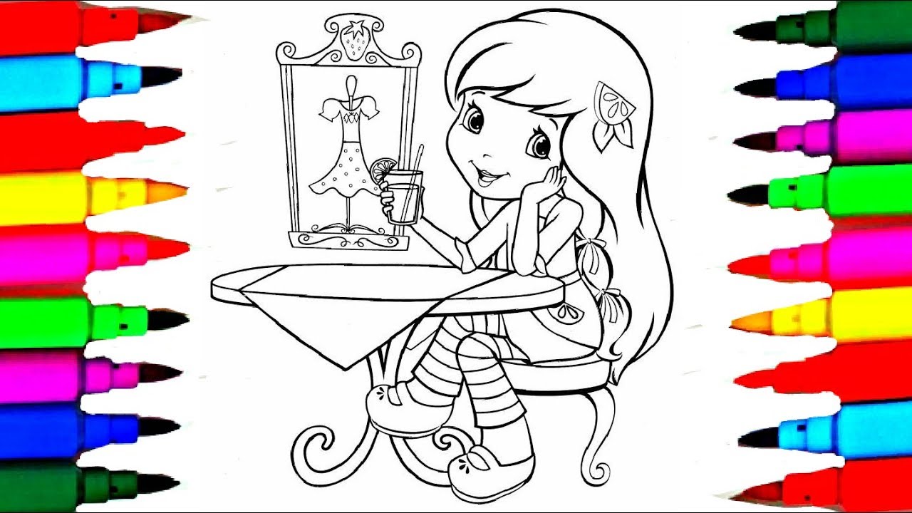 Learn Colors by Coloring Strawberita and Lemonita from Strawberry Shortcake coloring Pages for kids