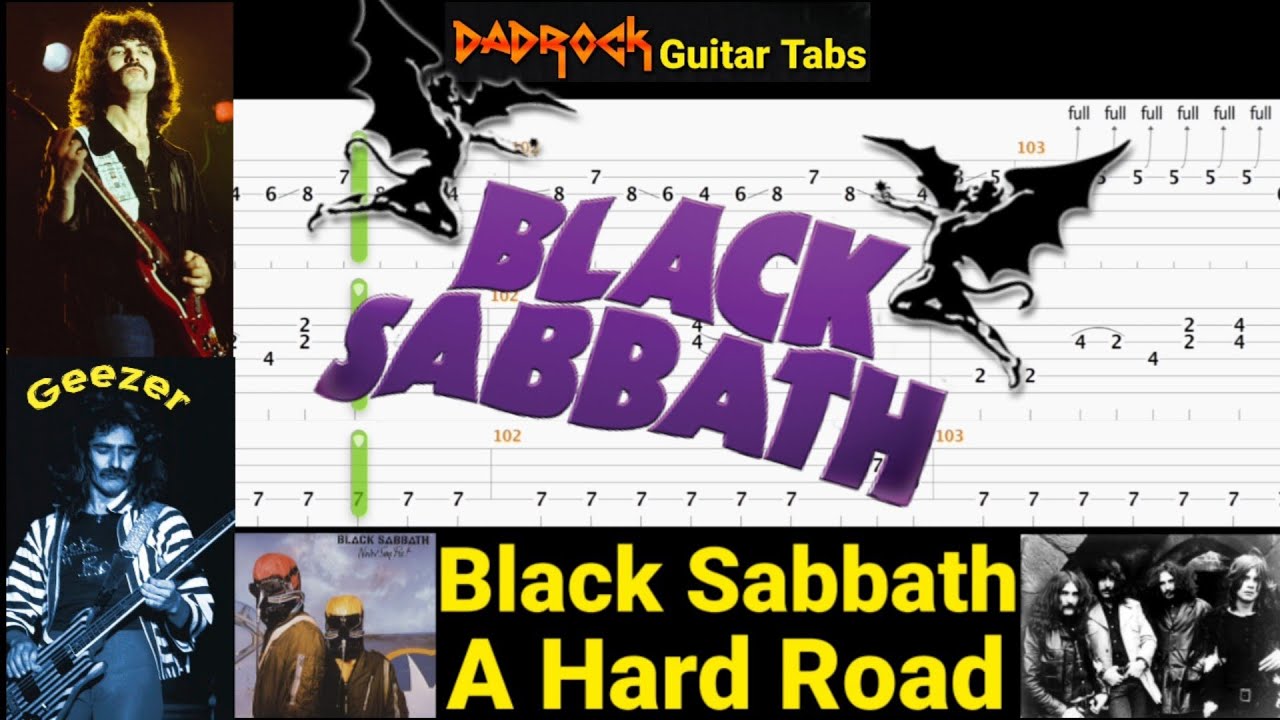 A Hard Road - Black Sabbath - Guitar + Bass TABS Lesson (Request)
