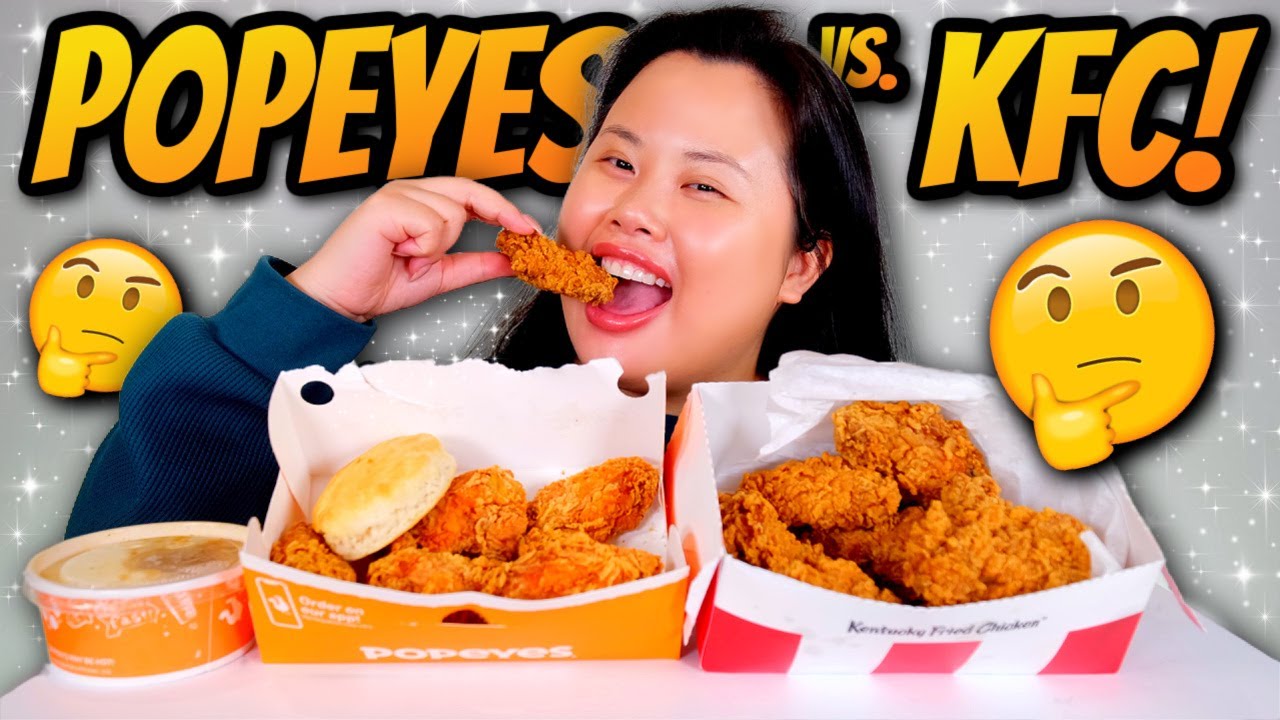 KFC HOT AND SPICY WINGS VS. POPEYES GHOST PEPPERS WINGS MUKBANG 먹방 EATING SHOW! *HONEST REVIEW*