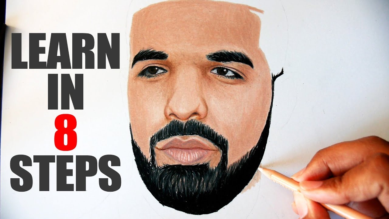 How to draw a face easy for beginners-Drake
